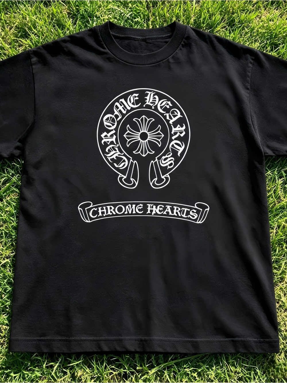 Chrome Hearts signature print black unisex T-shirt.